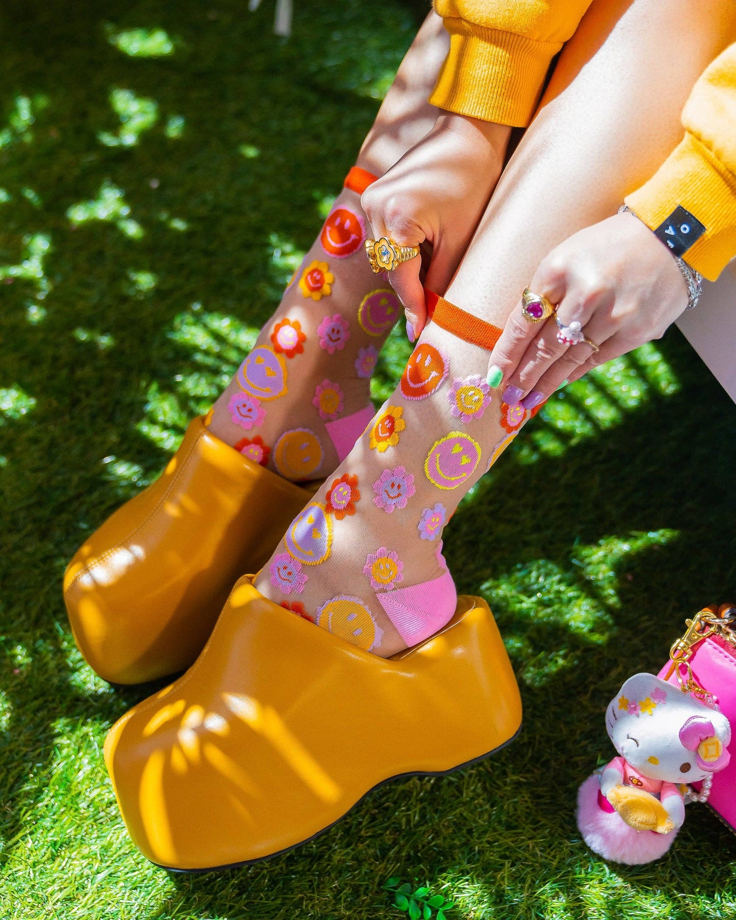 Smiley Face - Chaussettes transparentes