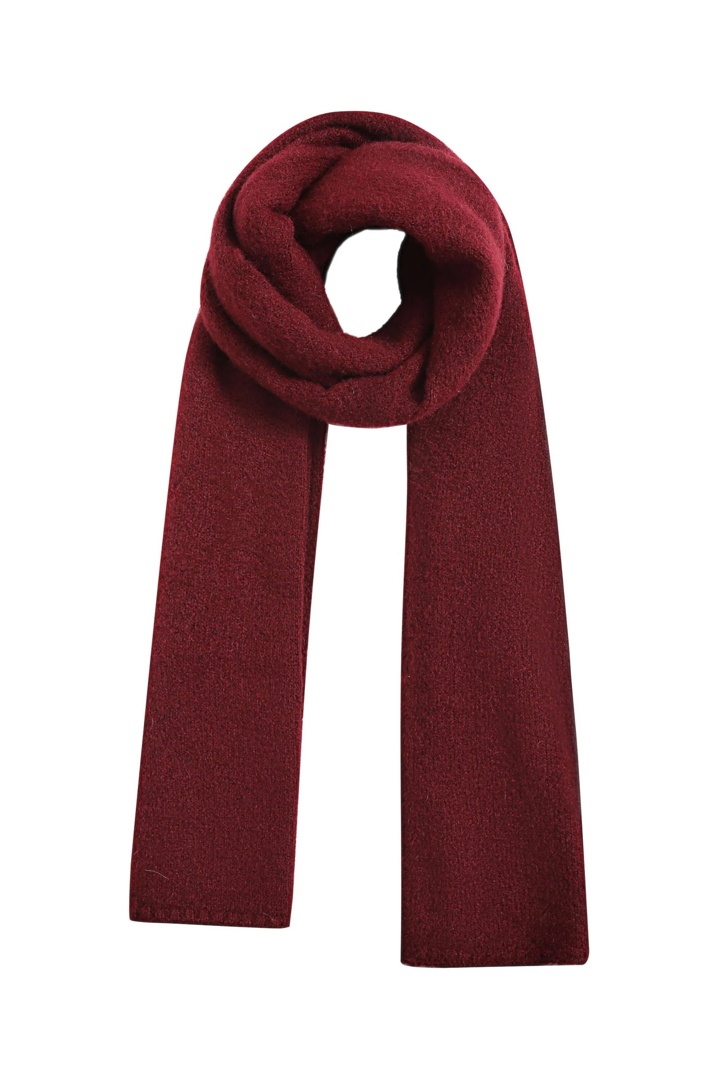 Écharpe Rim bordeaux en maille douce nouée – texture chaude et élégante
