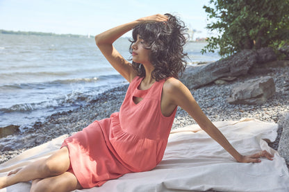 Ellia Corail - Robe sans manches coupe ample
