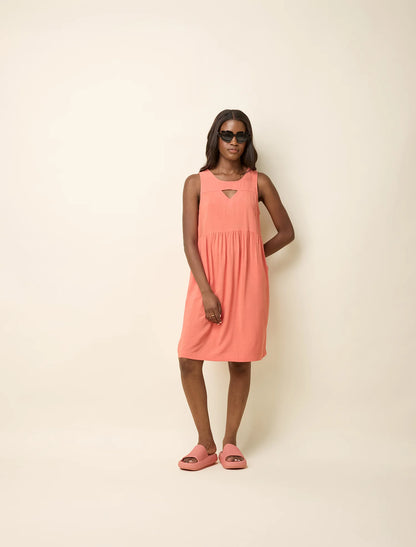 Ellia Corail - Robe sans manches coupe ample