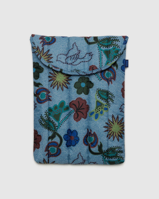 Puffy Digital Denim Birds Pochette d'ordinateur