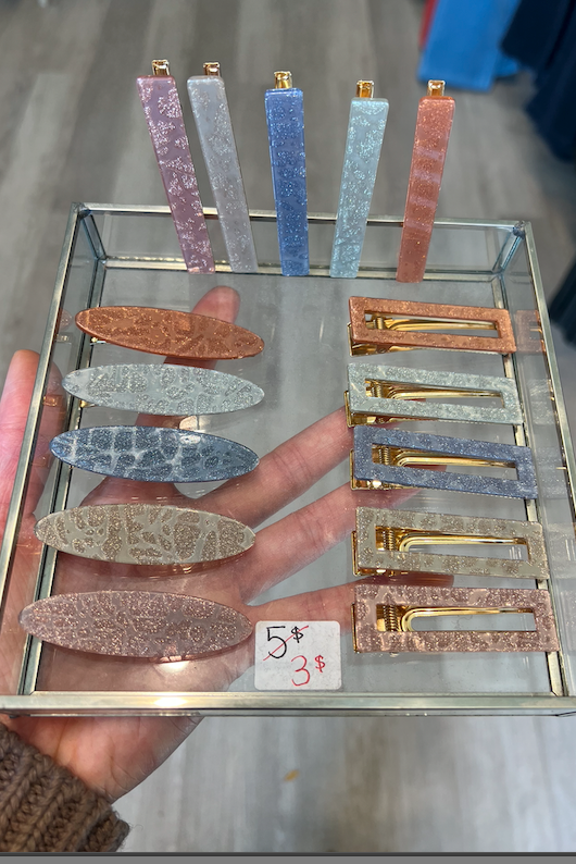 Loli 5 Couleurs - Barrettes léopard à paillettes