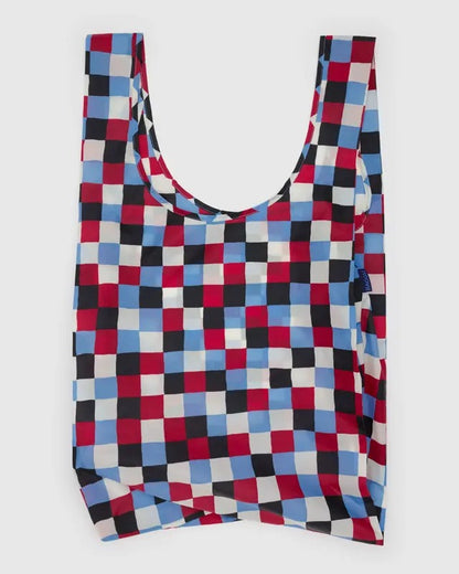 Grand sac Baggu ouvert à plat – motif coloré, matière recyclée