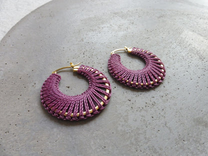 Zinnia Bourgogne Boucles d’oreilles