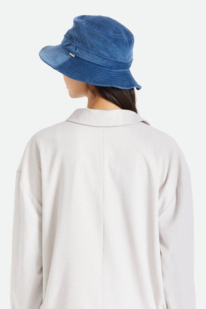 Petra Joe Bleu - Bucket Hat en velours côtelé 100 % coton