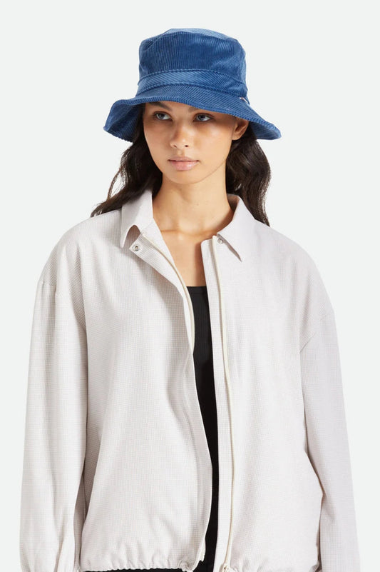 Petra Joe Bleu - Bucket Hat en velours côtelé 100 % coton