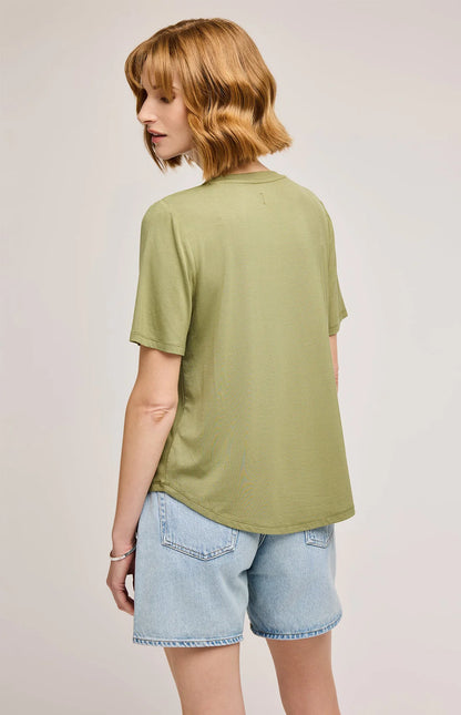 Jamie Matcha T-shirt décontracté Encolure V