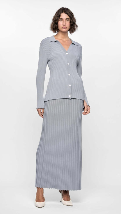 Vera Mauve - Jupe chic maille côtelée épaisse