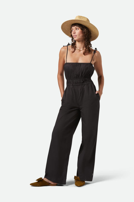 Eden Noir Combinaison - Coupe bustier jambes larges