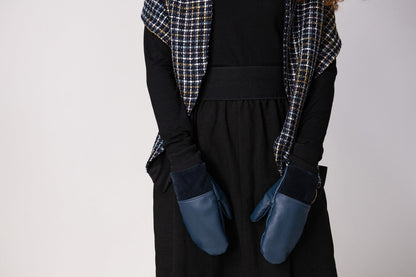 Mitaines en cuir recyclé