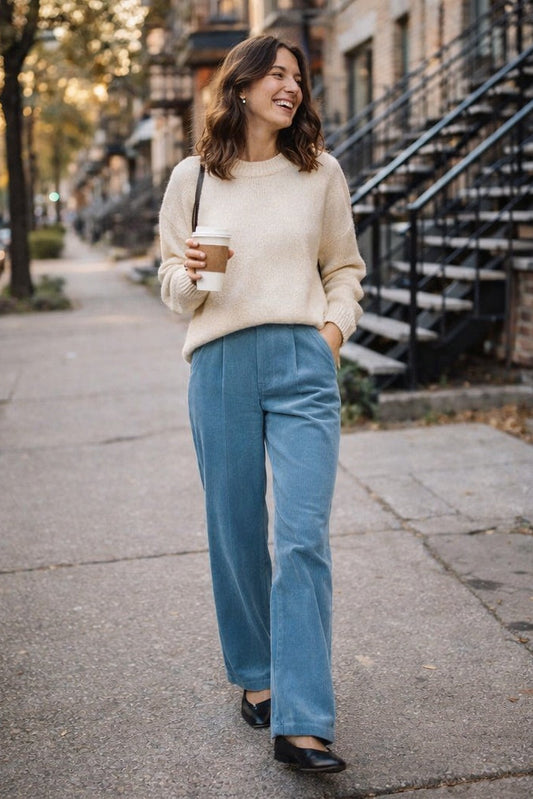 Lola Bleu - Pantalon velours côtelé