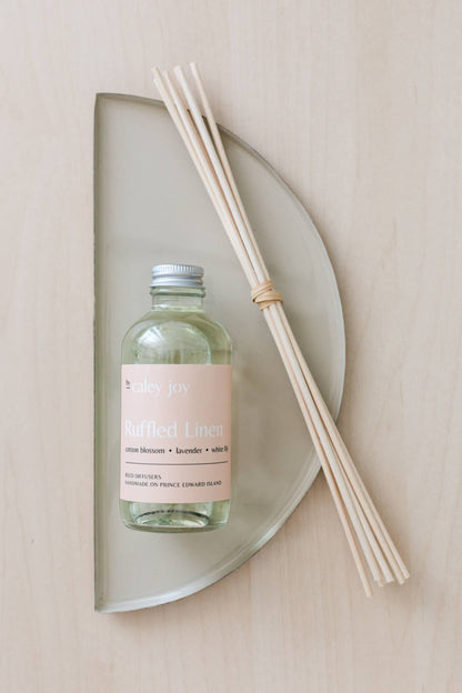 Detail bouteille diffuseur parfum linge frais fleur de coton et lavande