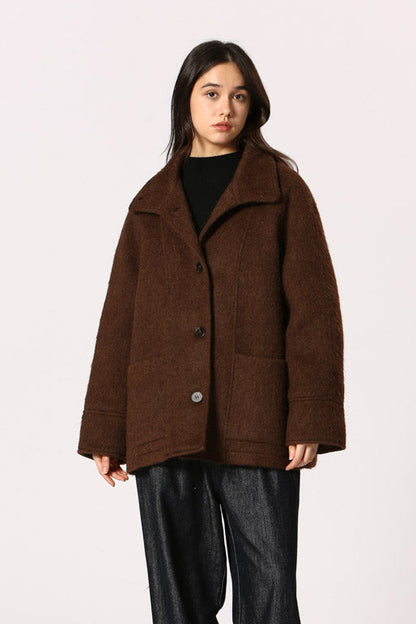 Veste chaude coupe droite avec boutons