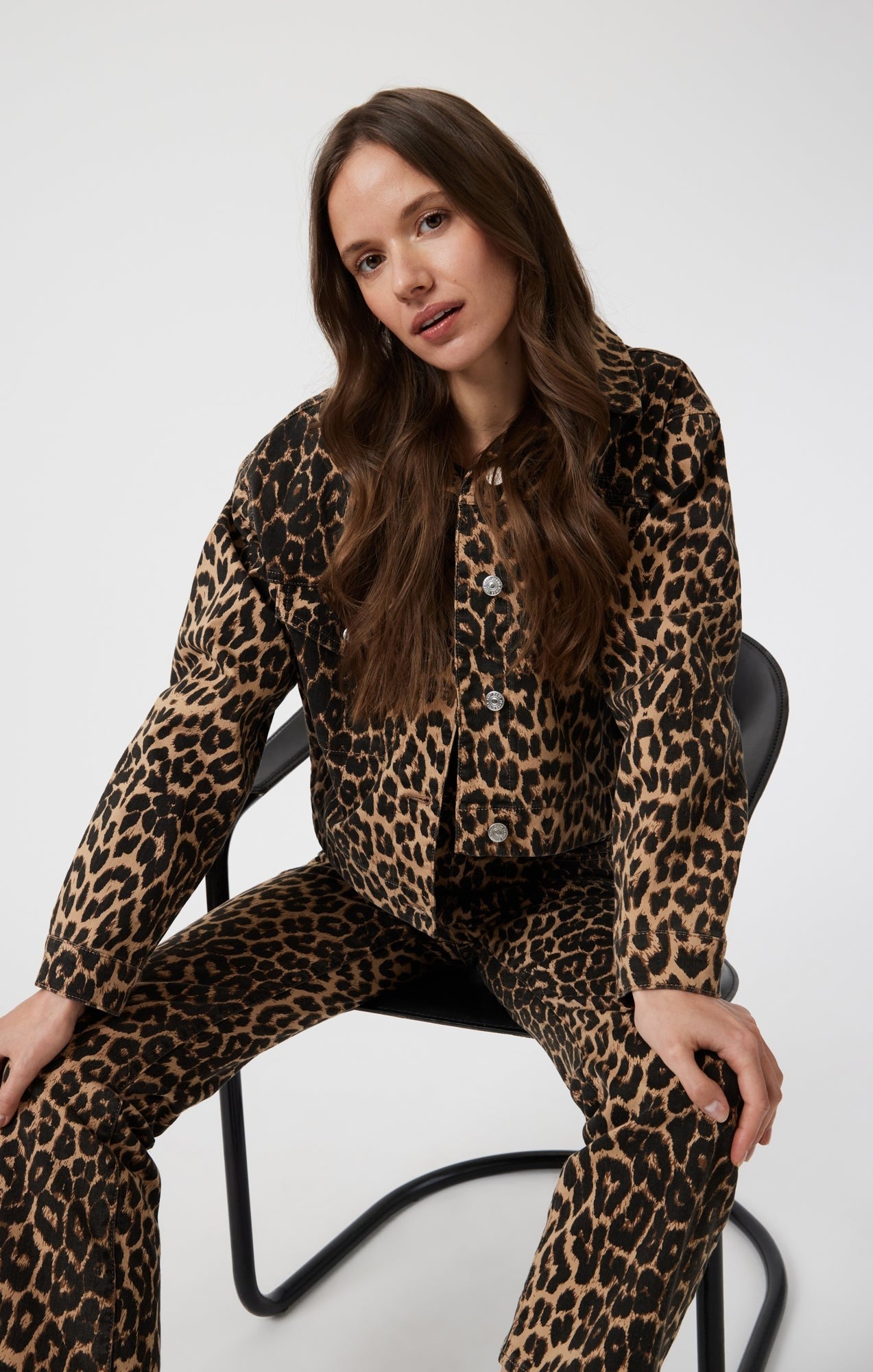 Maren Leopard Veste en jeans