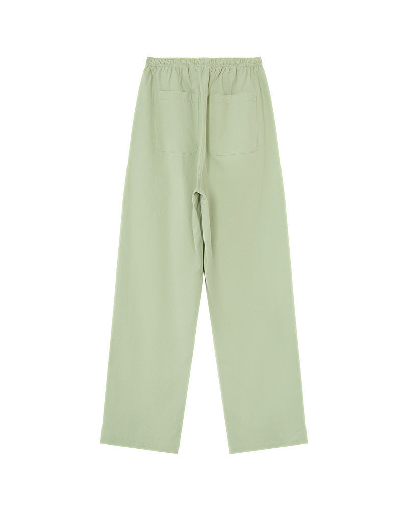 Mia Menthe - Pantalon droit coton taille élastique