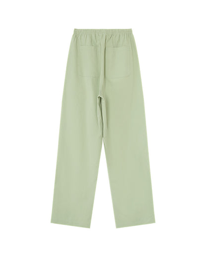 Mia Menthe - Pantalon droit coton taille élastique