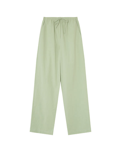 Mia Menthe - Pantalon droit coton taille élastique