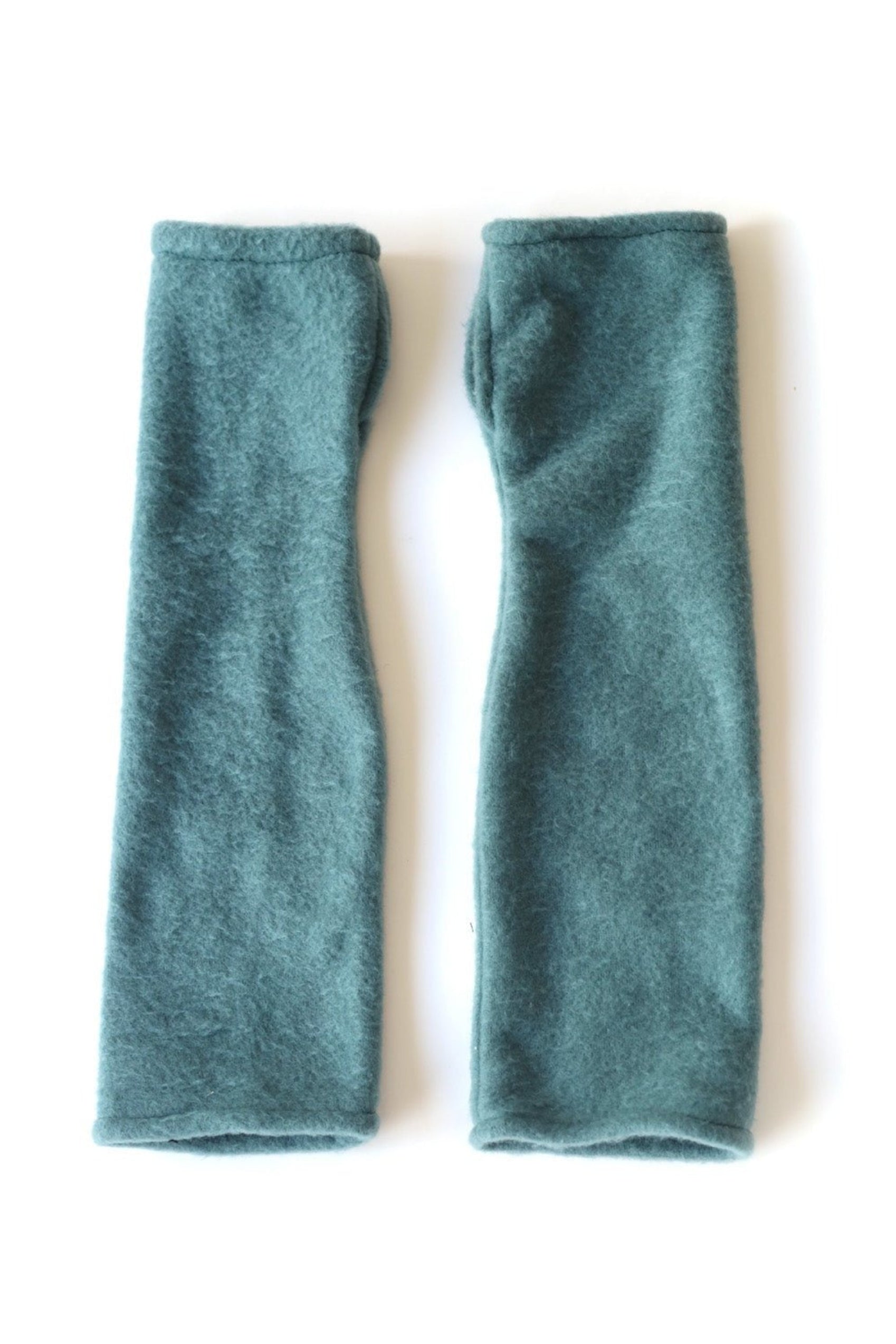 Mitaines sans doigts en molleton vert mousse