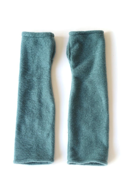 Mitaines sans doigts en molleton vert mousse