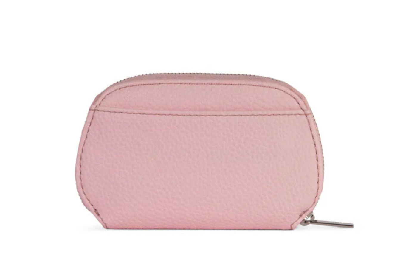 Dos du porte-cartes Nadya en rose quartz avec poche coulissante.