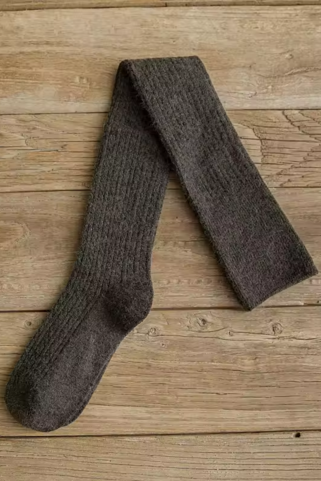 Chaussettes Nira gris chiné en laine et cachemire