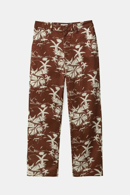 Ideale Brun - Pantalon chino imprimé vacances