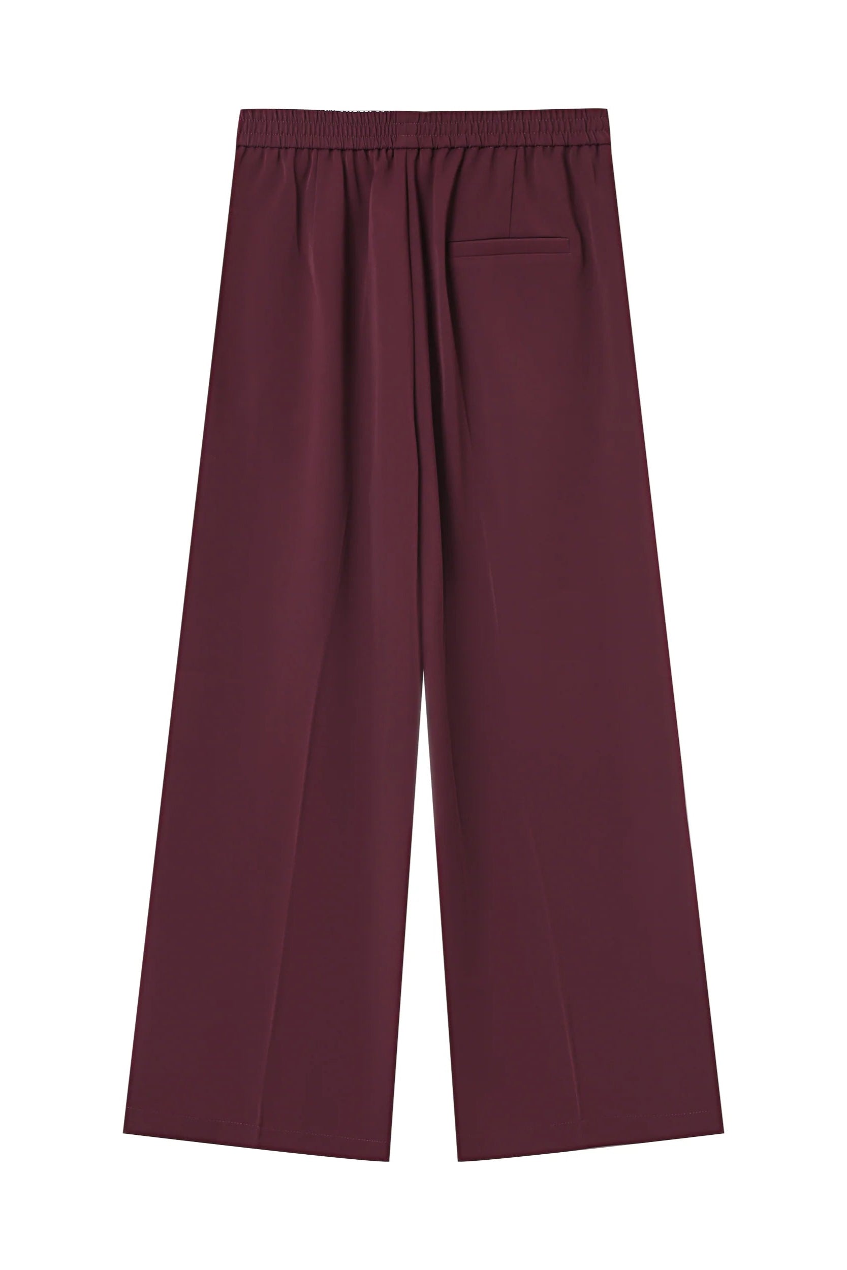 Vue arrière du pantalon Noblesse bordeaux avec fausse poche passepoilée