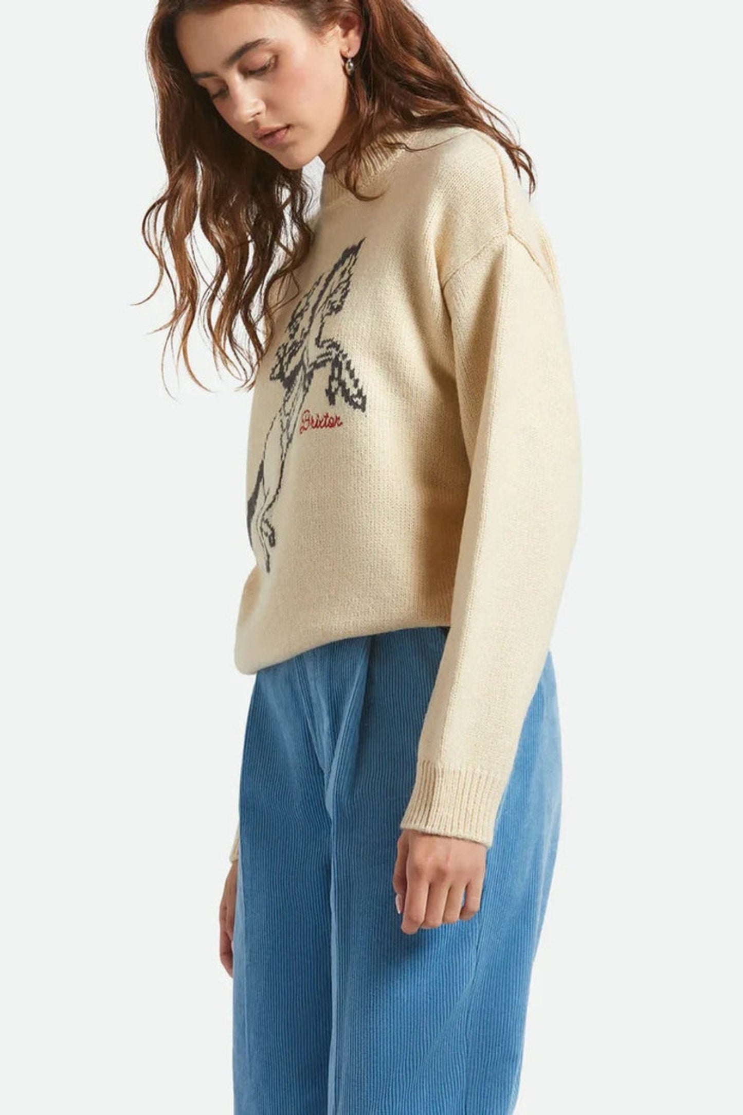 Pantalon Lola bleu en velours côtelé