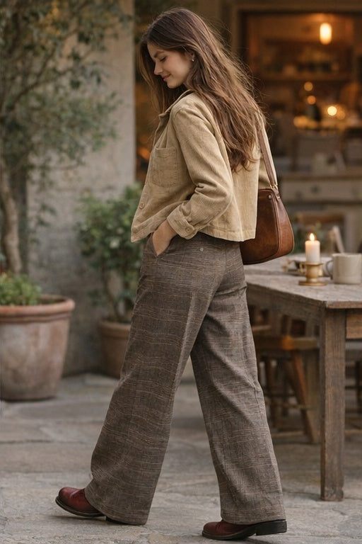 Ludovic Brun - Pantalon carreauté en coton