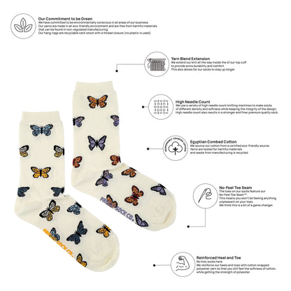 Papillon chaussettes écru en coton égyptien