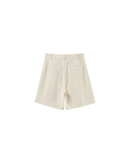 Petrelle Crème - Bermuda chic en lin
