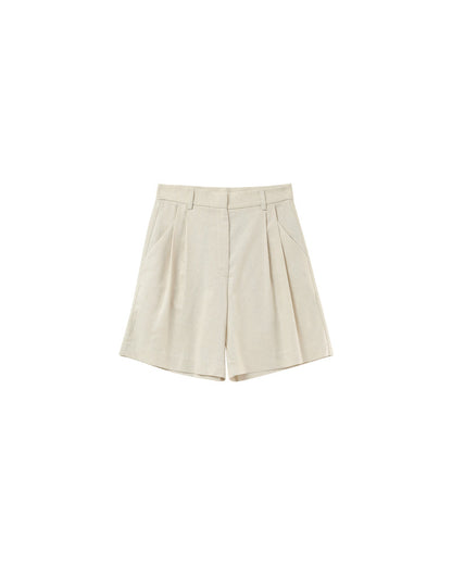 Petrelle Crème - Bermuda chic en lin