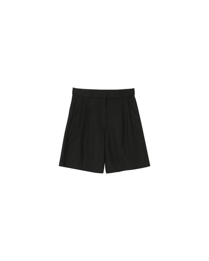 Petrelle Noir - Bermuda tailleur en lin et coton