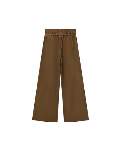 Peterson Marron - Pantalon ample en coton sergé
