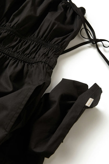 Eden Noir Combinaison - Coupe bustier jambes larges