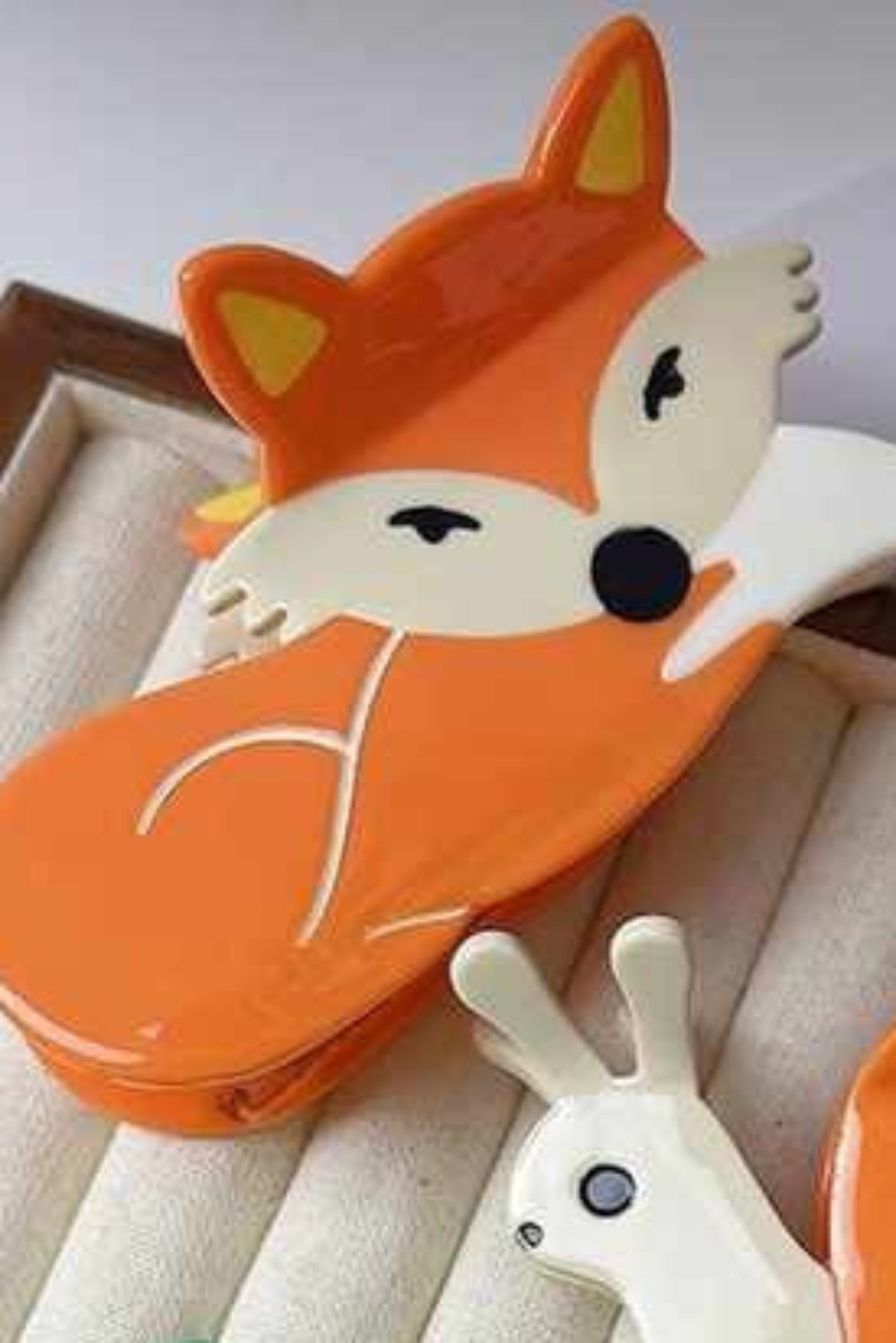 Pince à cheveux fantaisie en forme de renard orange brillant, accessoire pour femme