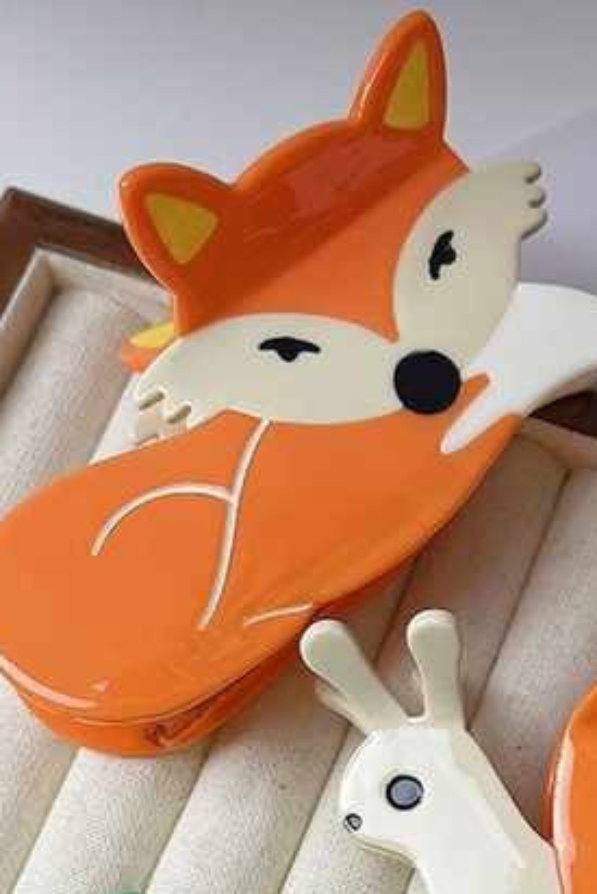 Pince à cheveux fantaisie en forme de renard orange brillant, accessoire pour femme