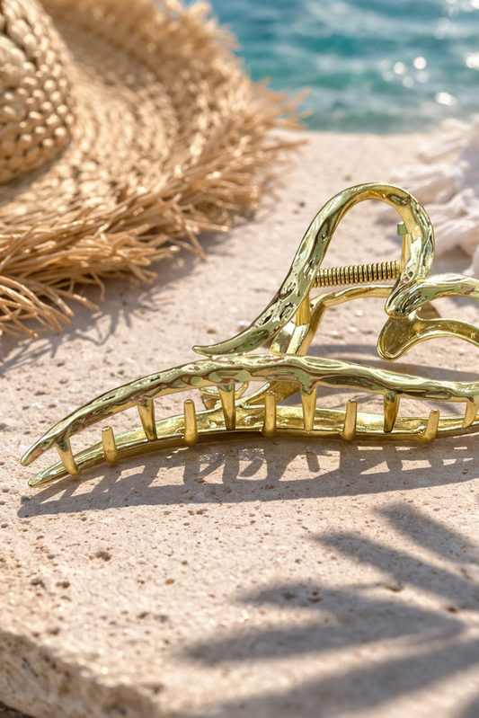 pince a cheveux coeur acier inoxydable dore maintien solide