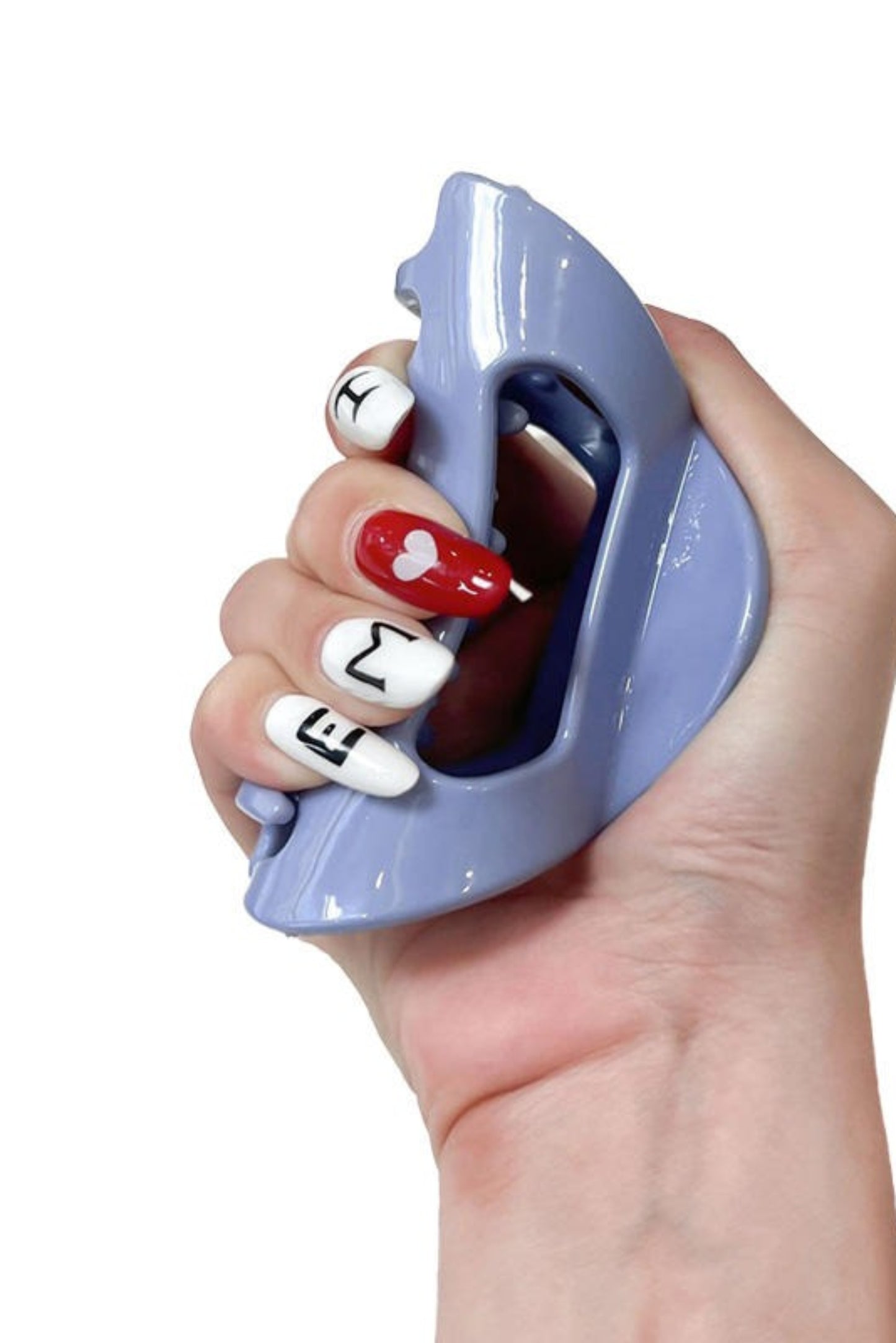 Pince à cheveux arc bleu tenue en main – structure souple et incassable