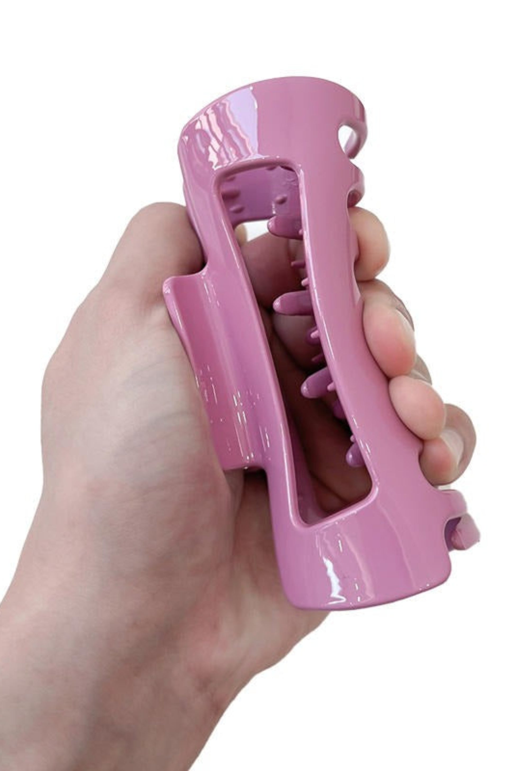 Pince à cheveux vieux rose finition brillante – ressort solide