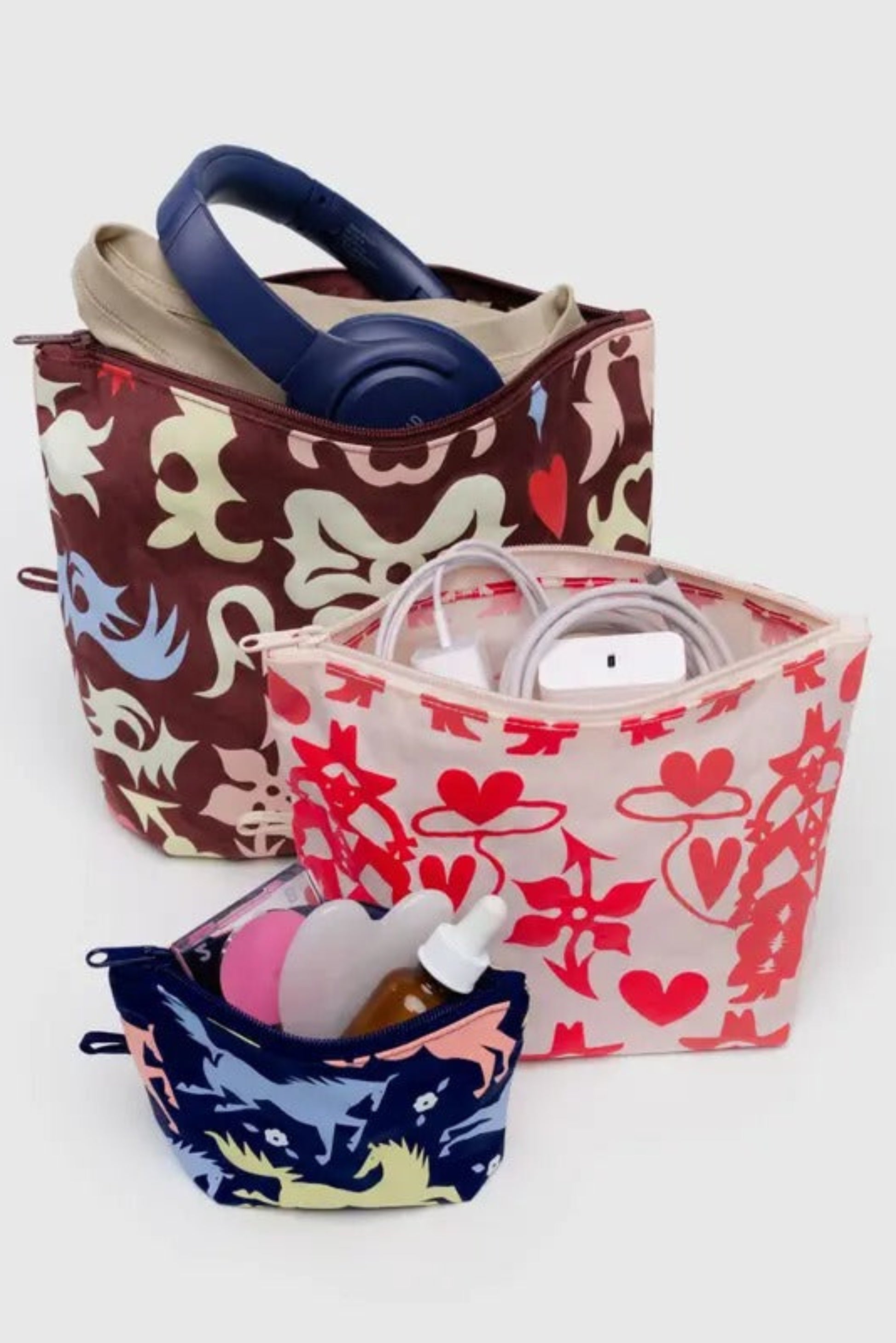 Pochettes Western remplies d'accessoires, formats grand moyen et petit en nylon recycle