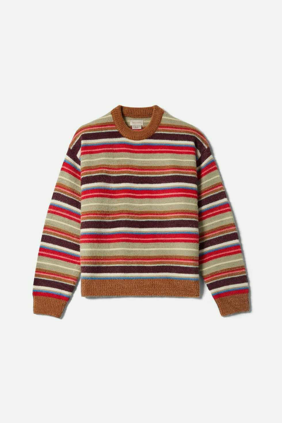 Pull col rond rayures multicolores