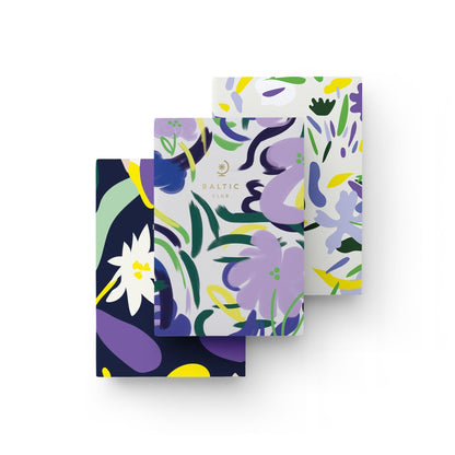 Couvertures des carnets de poche Rêverie – ensemble de 3 designs floraux colorés