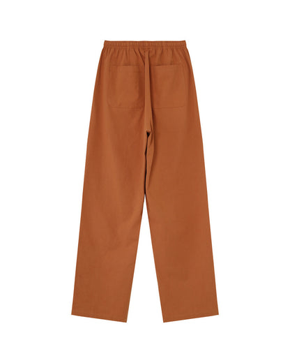 Mia Terracotta - Pantalon en coton avec taille élastique