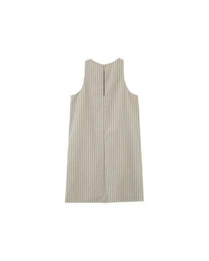 Petz Beige - Robe courte rayée en lin mélangé