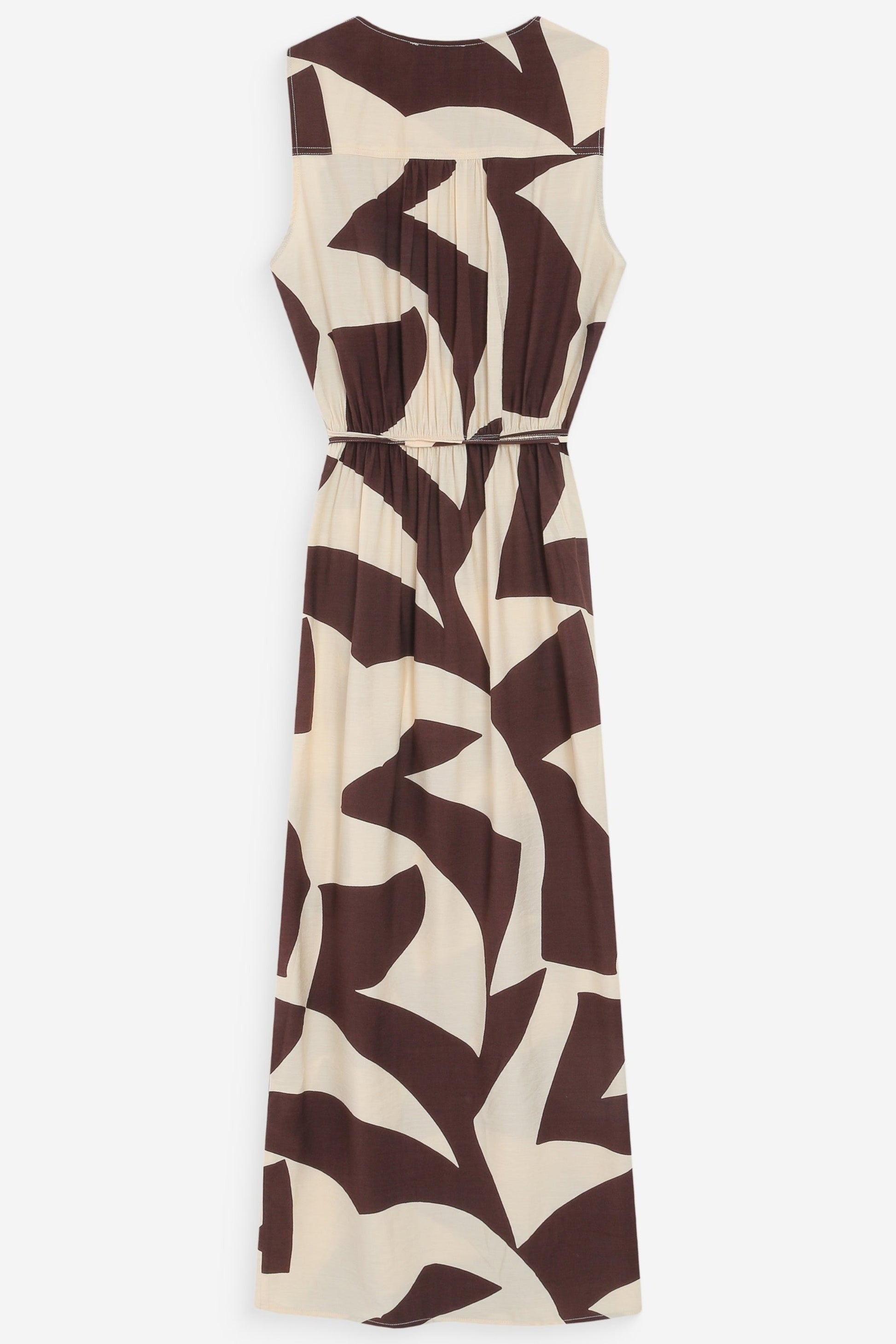 Robe longue Maryse chocolat vue de dos – coupe fluide