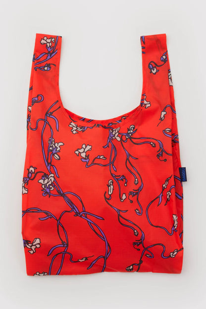 Sac réutilisable rouge Snapdragon  format standard en nylon recyclé