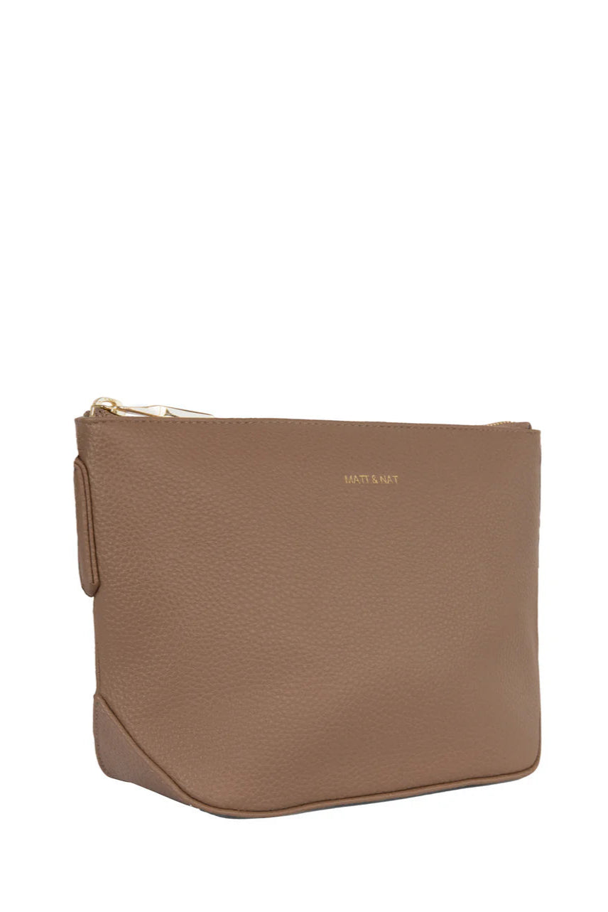 Sac bandoulière caramel Sam vu de côté avec fermeture éclair