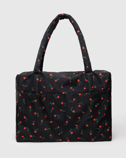 Sac Cloud motif Fleur sauvage peinte – Vue de face avec deux grandes poches extérieures