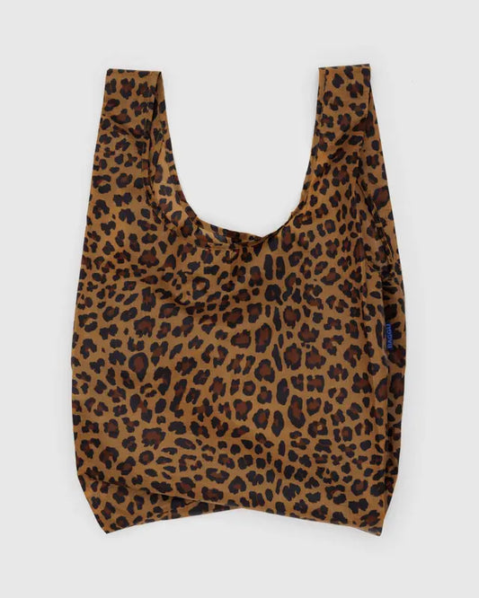 Sac réutilisable motif léopard porté à la main – format pratique et pliable

